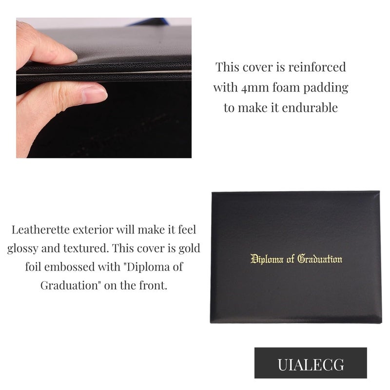 UIALECG Imprinted Diploma Cover for 8.5''x 11'' Certificates, Graduation Holders, Document Cover for Letter-Sized Award - Image 3